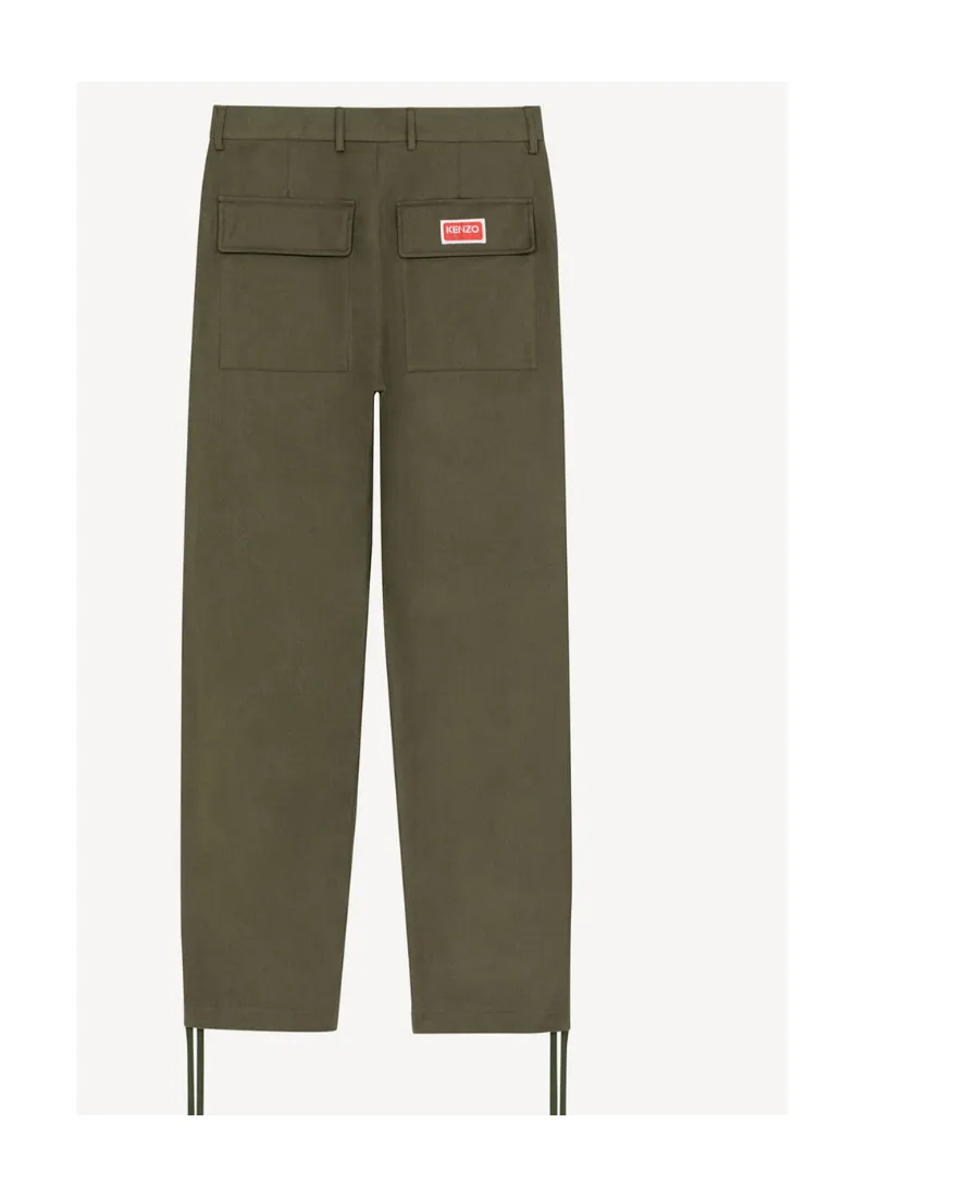 Tapered Straight-Leg Cargo Pants
