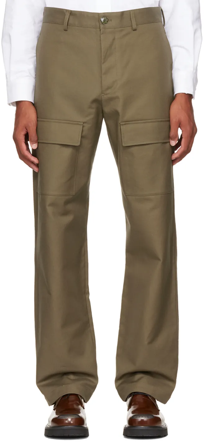 Tapered Straight-Leg Cargo Pants