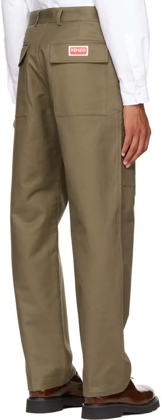Tapered Straight-Leg Cargo Pants