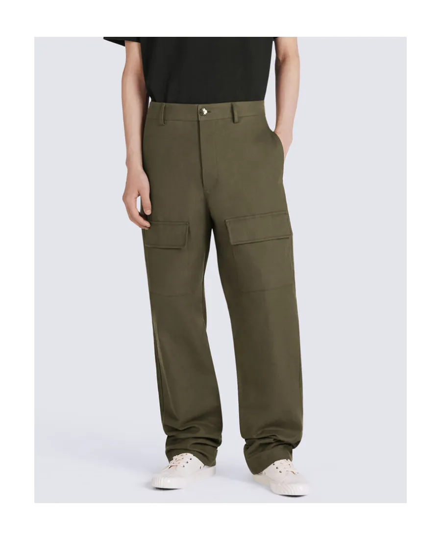 Tapered Straight-Leg Cargo Pants