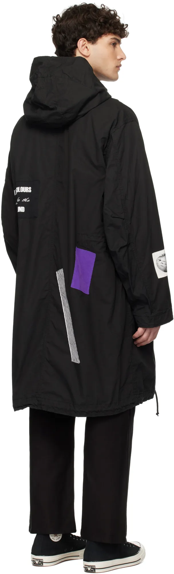 Graphic-Print Parka Coat