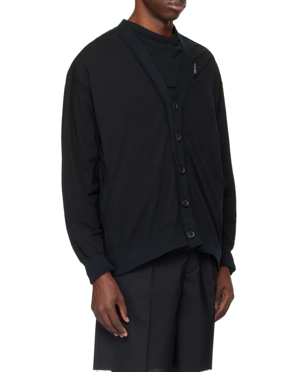 Y-Neck Button Cardigan