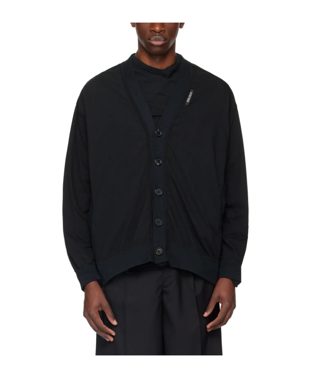 Y-Neck Button Cardigan