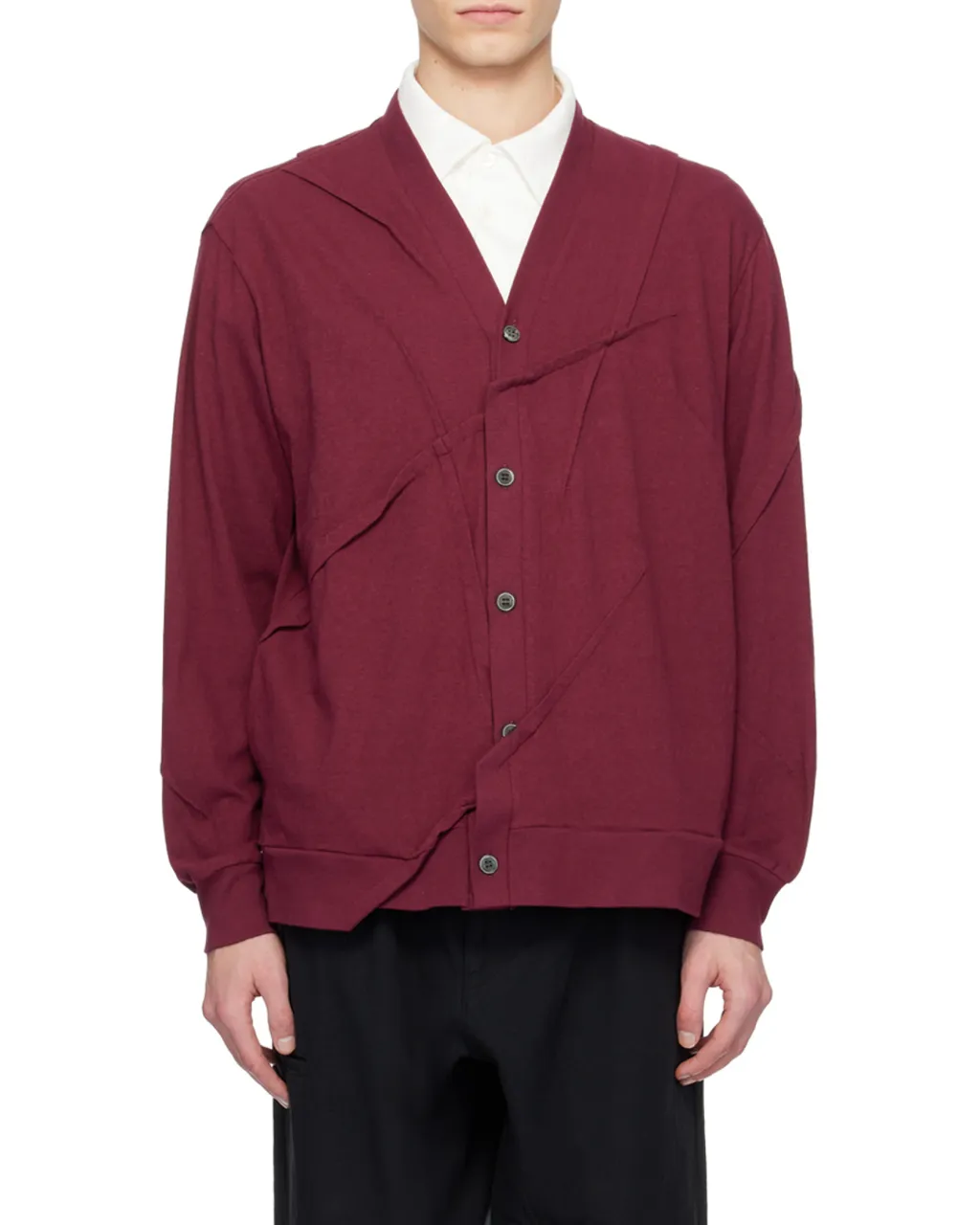 Plain Knitted Long-Sleeved Cardigan
