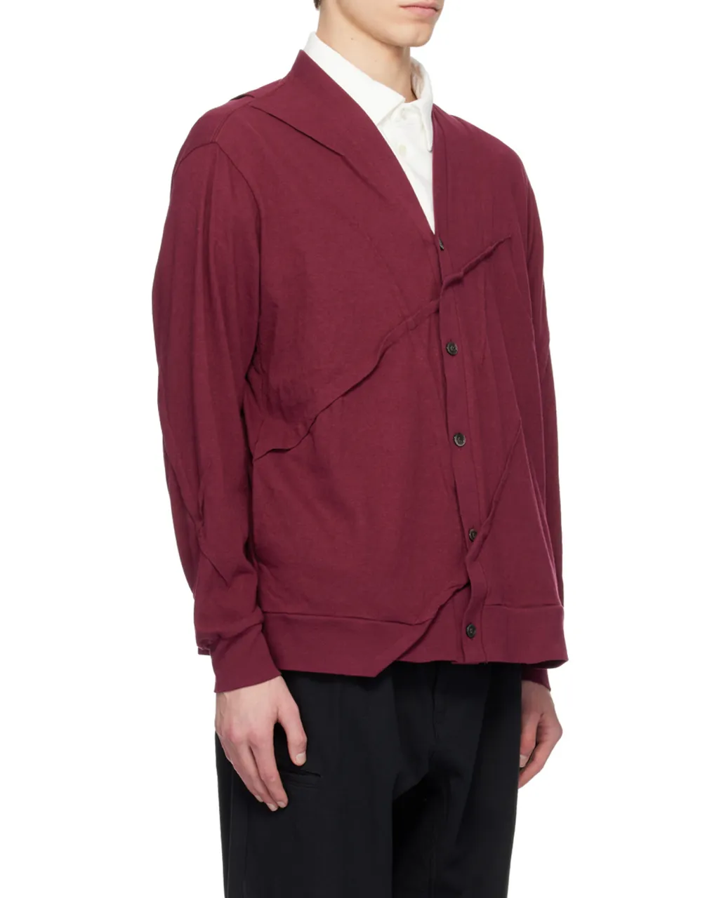 Plain Knitted Long-Sleeved Cardigan