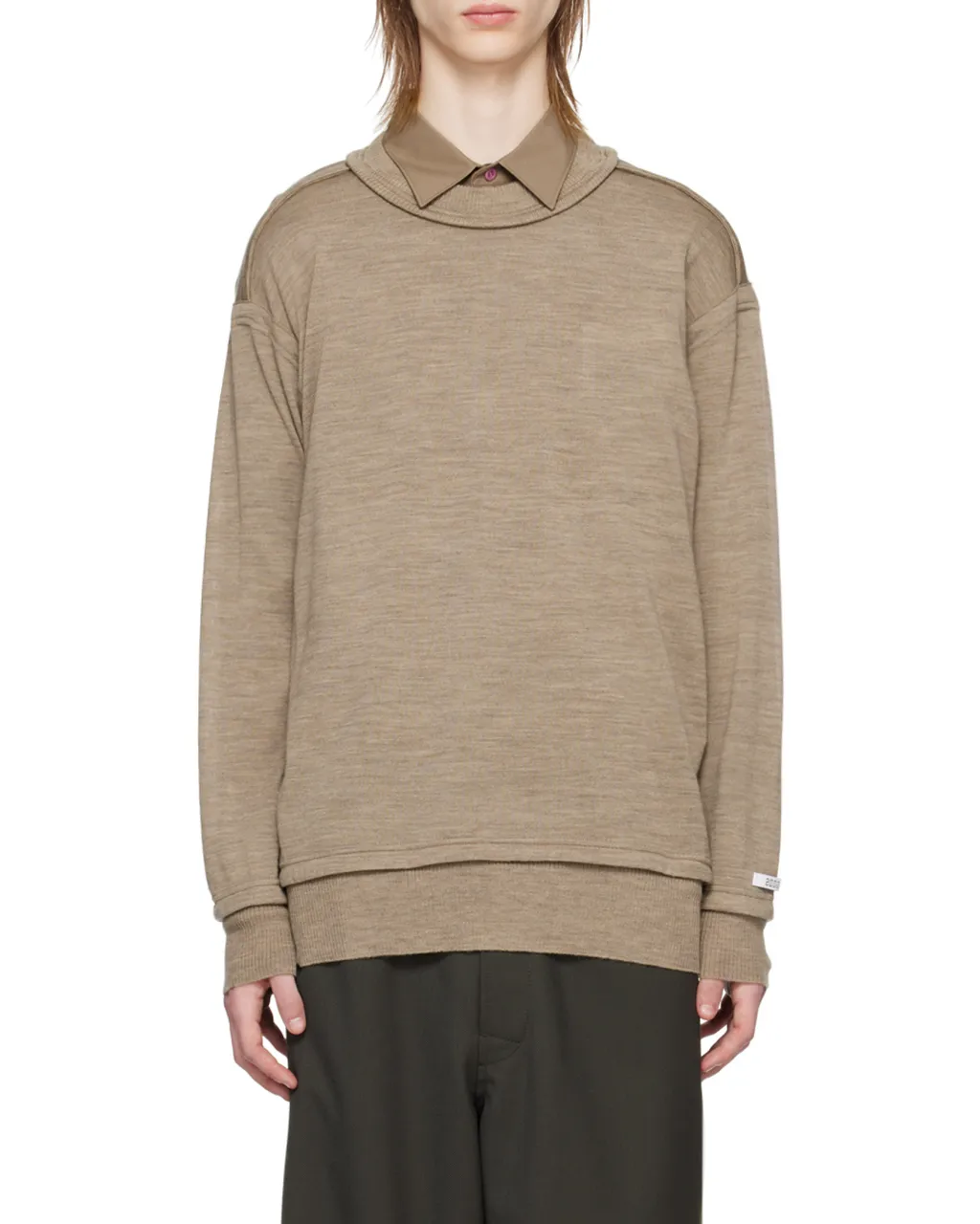 Logo Decorative Sewing Knitted Pullover