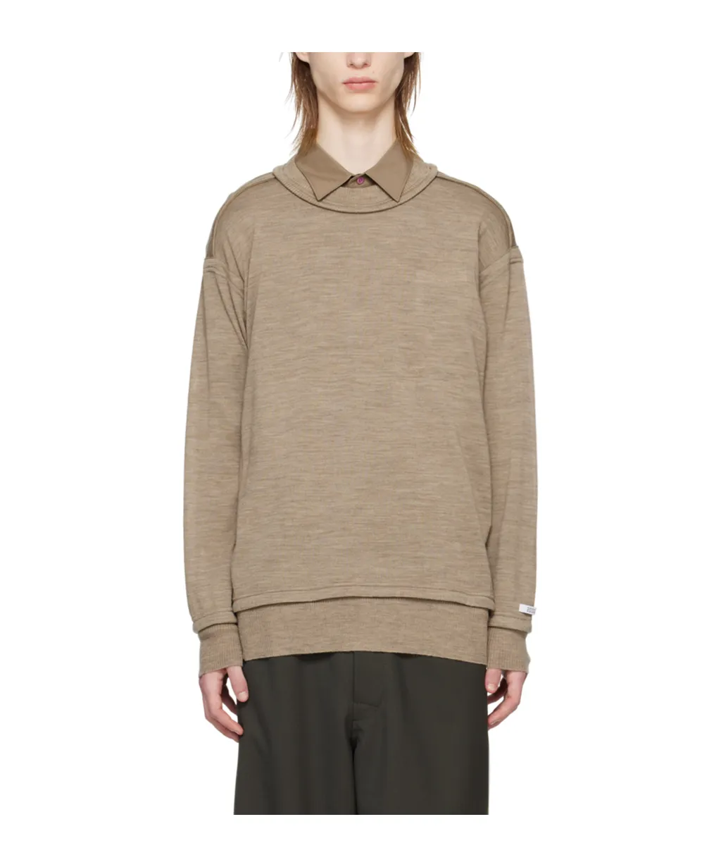 Logo Decorative Sewing Knitted Pullover