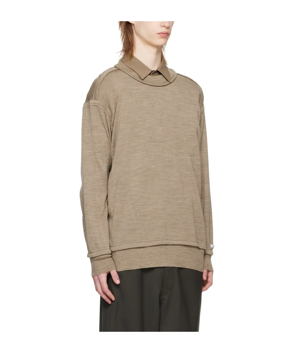 Logo Decorative Sewing Knitted Pullover