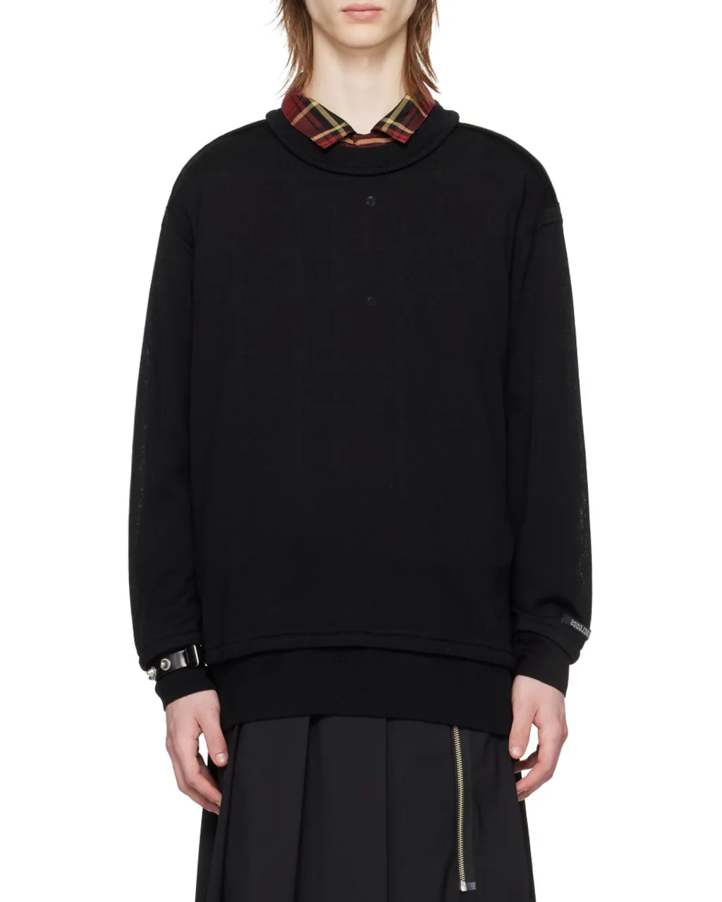 Decorative Sewing Knitted Pullover