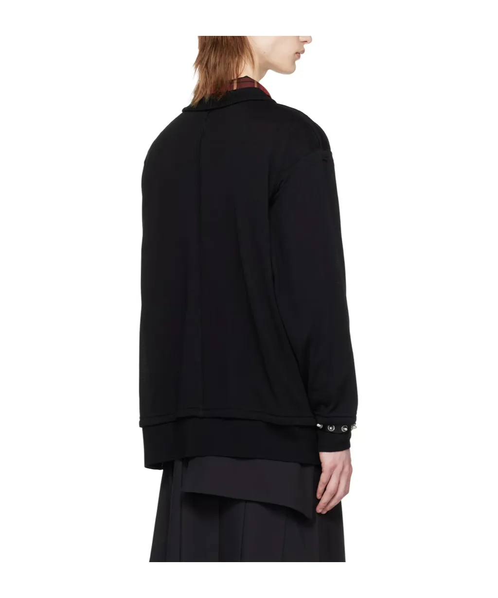Decorative Sewing Knitted Pullover