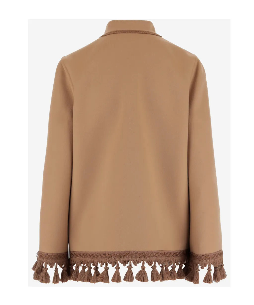 Tassel Detailed Long-Sleeved Jacket