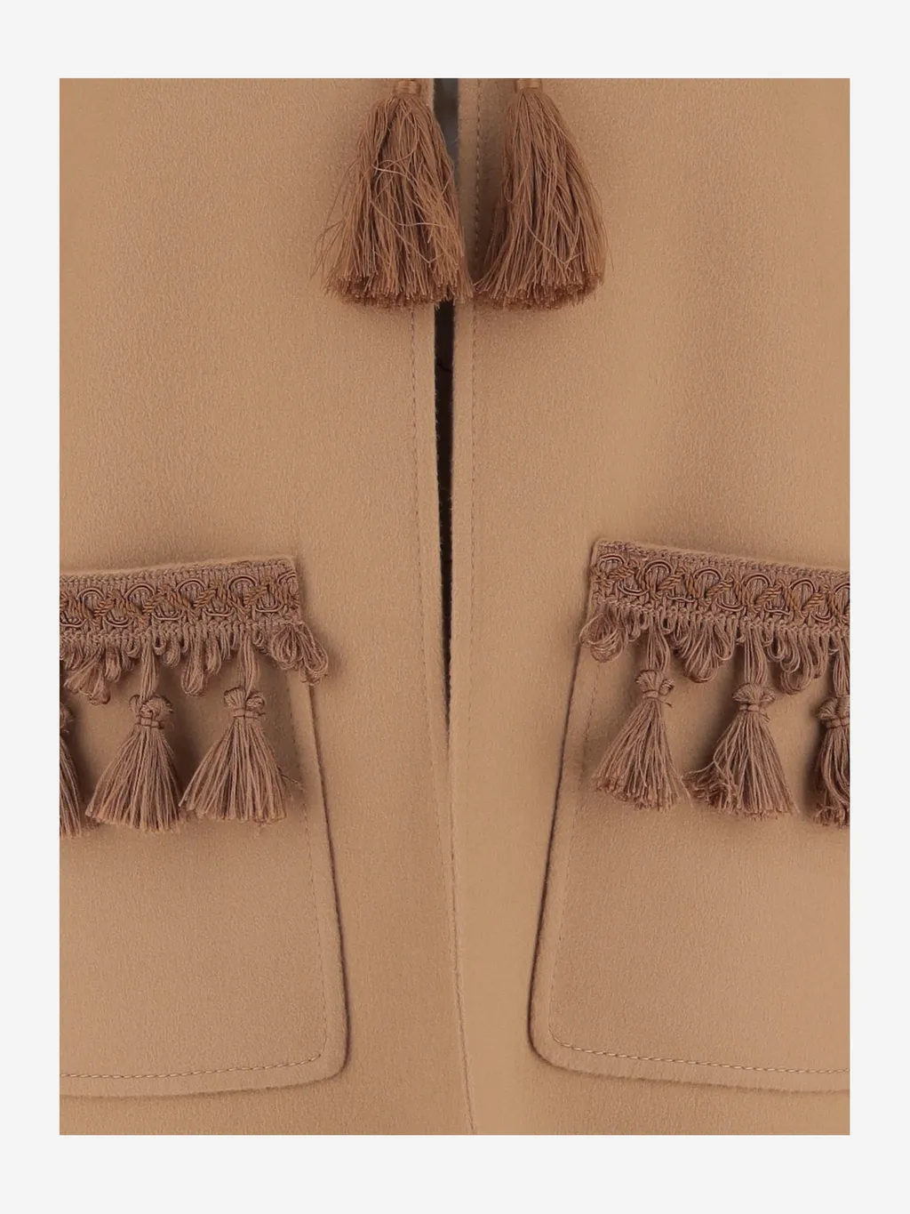 Tassel Detailed Long-Sleeved Jacket