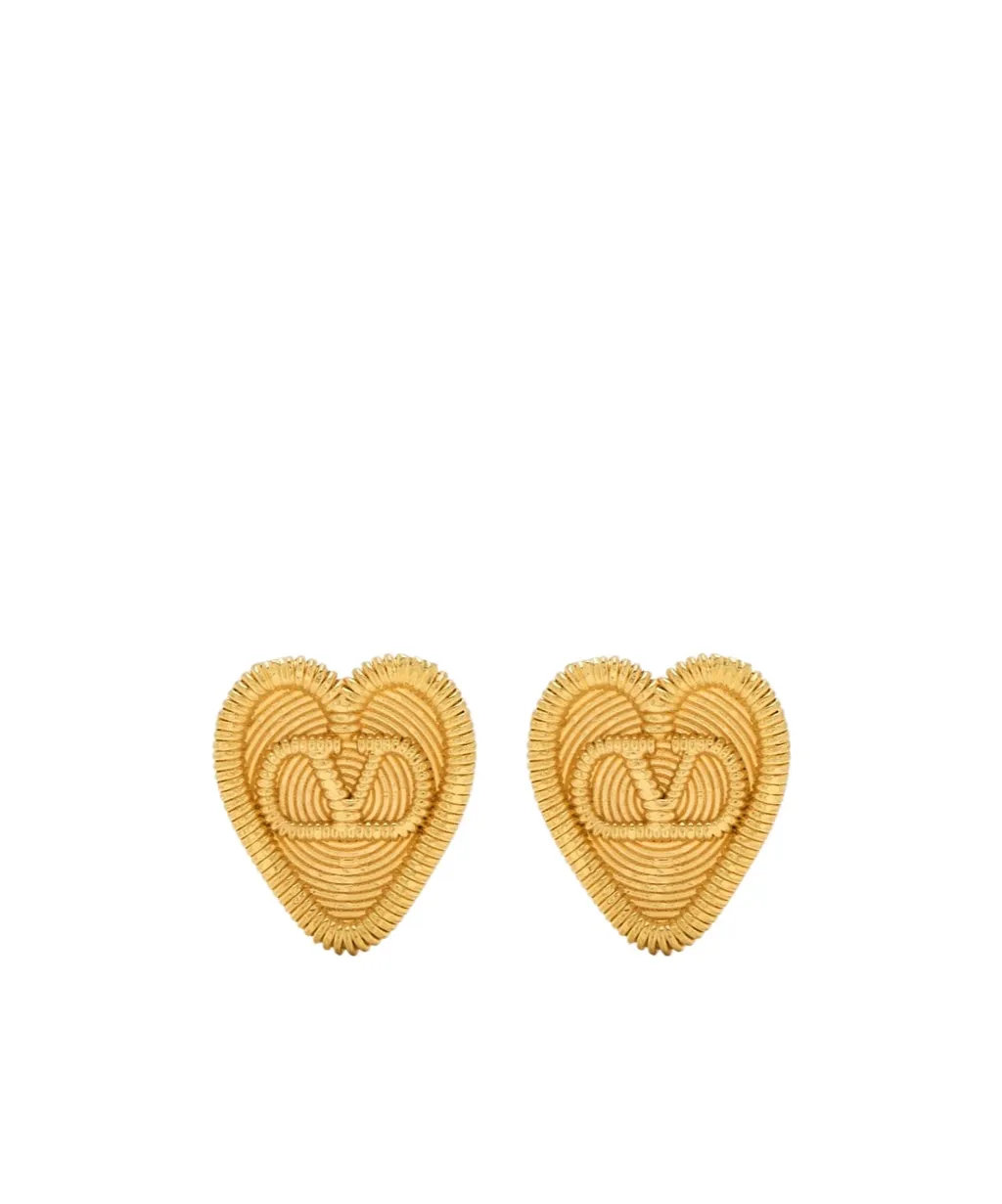 Fil Perdu Embellished Heart-Shaped Earrings