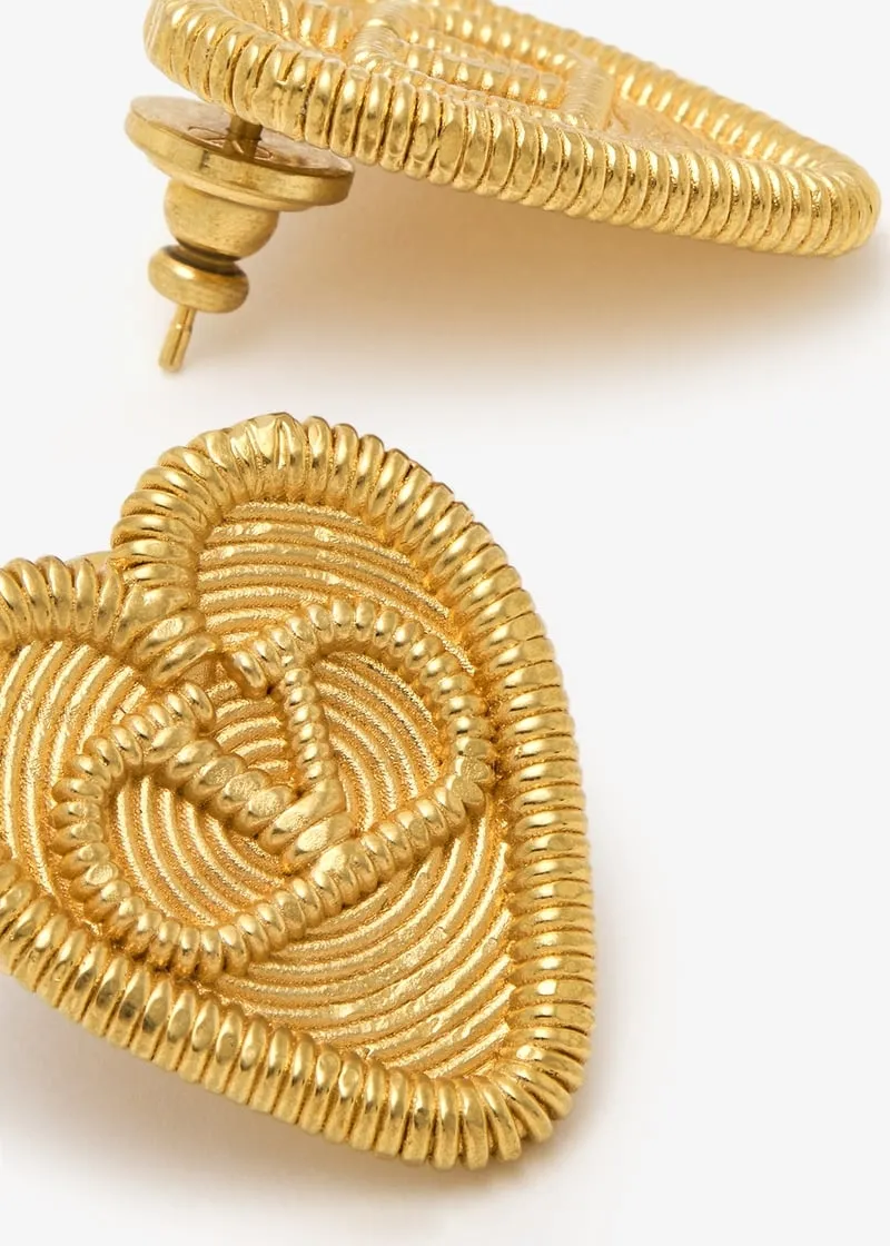Fil Perdu Embellished Heart-Shaped Earrings