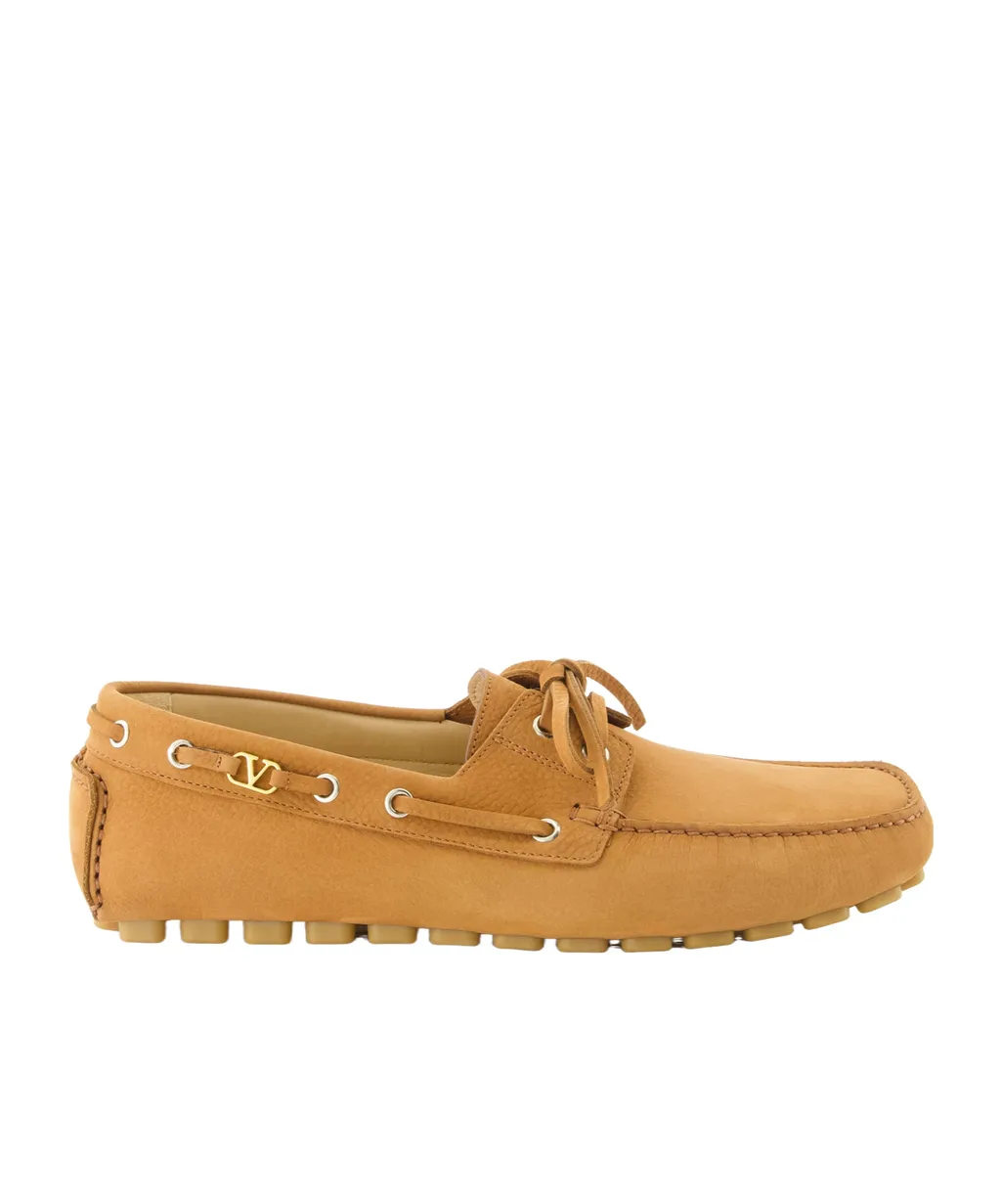 Vlogo Plaque Slip-On Driver Loafers