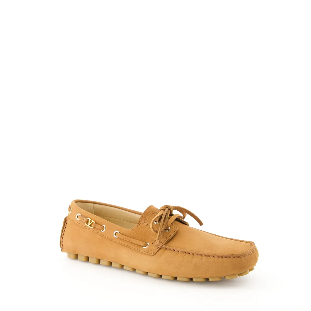 Vlogo Plaque Slip-On Driver Loafers