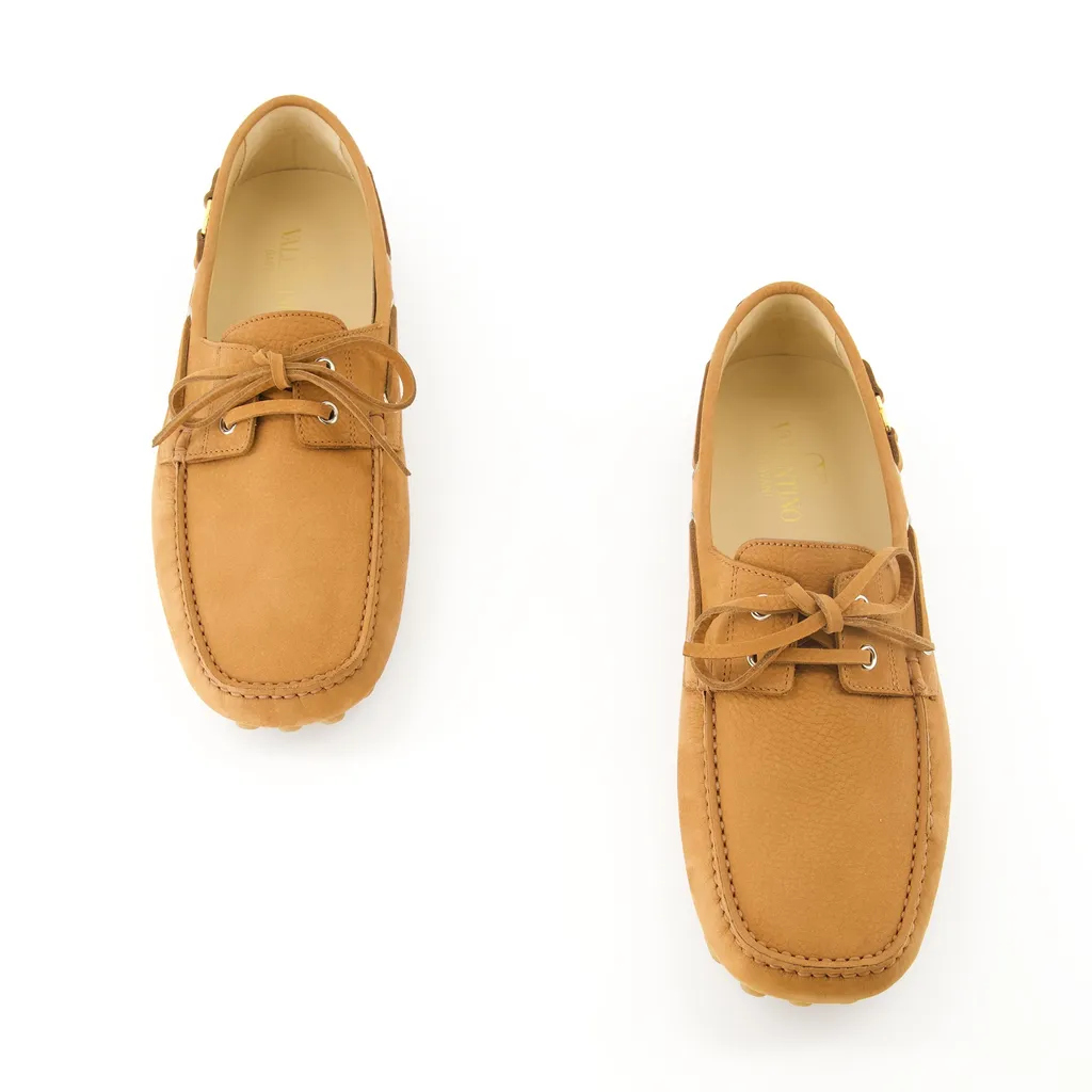 Vlogo Plaque Slip-On Driver Loafers
