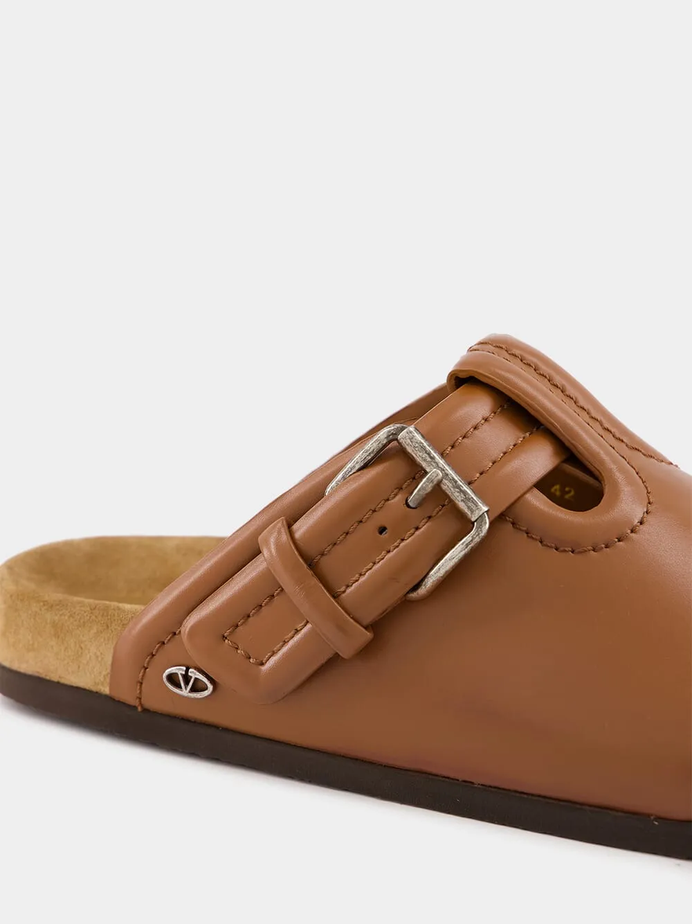 Almond Toe Buckle Detailed Slippers