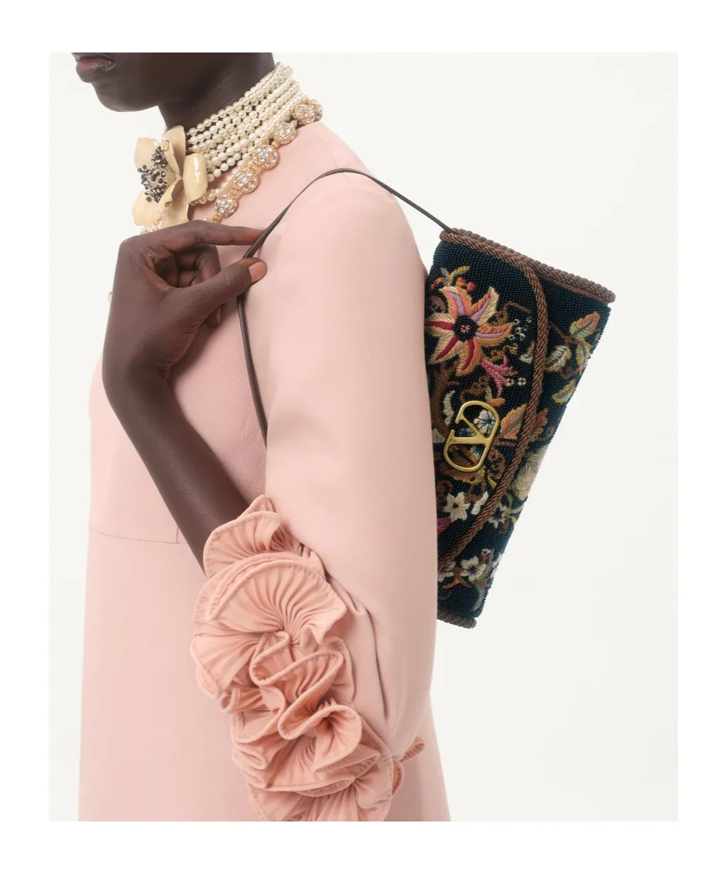 Devain Embroidered Small Shoulder Bag