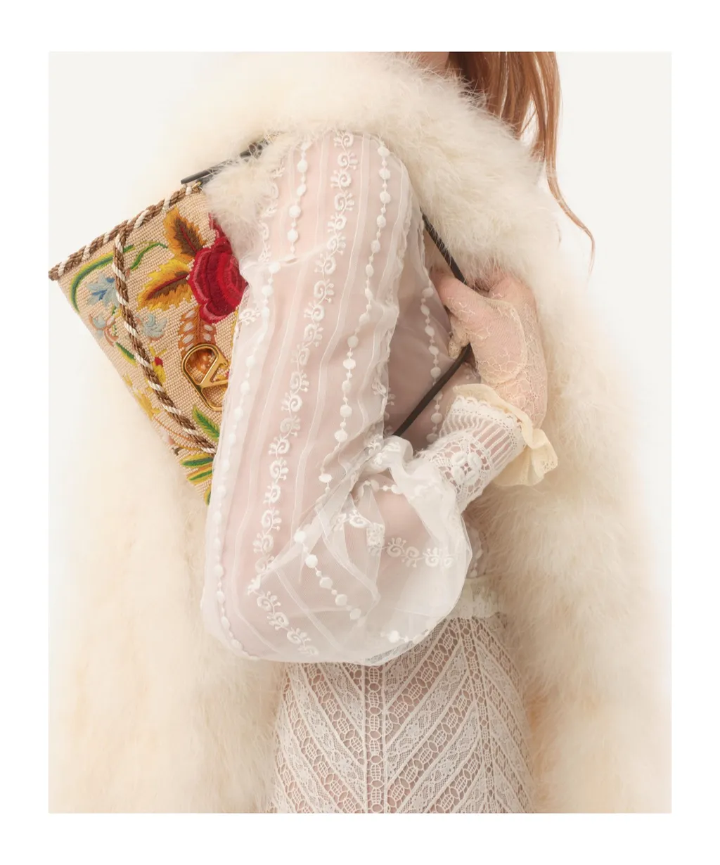 Vain Soft Embroidered Small Shoulder Bag