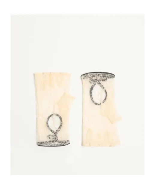 Vlogo Signature Biker Gloves In Lace And Leather