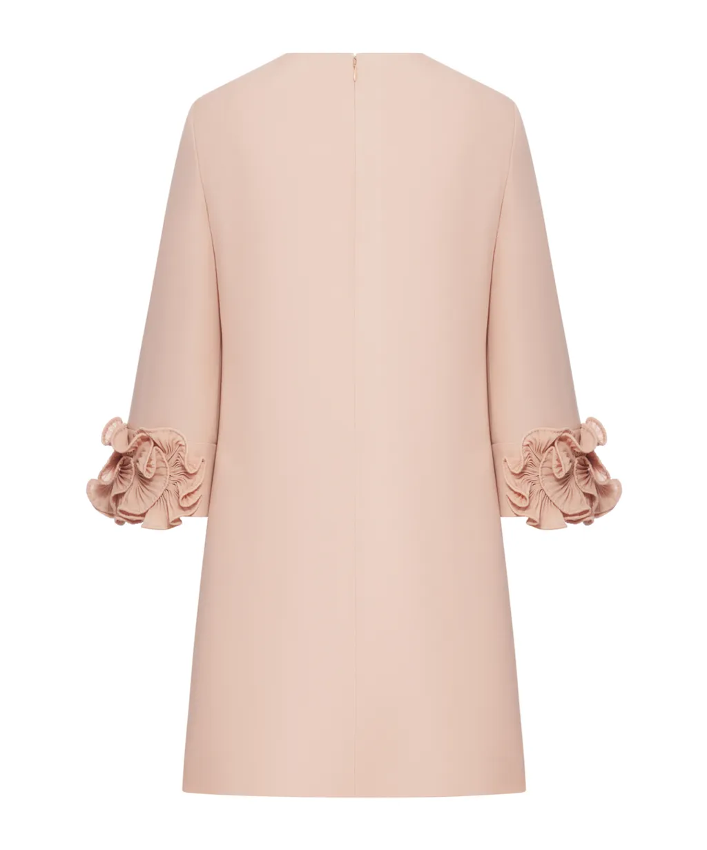 Crepe Couture Floral Detailed Mini Dress