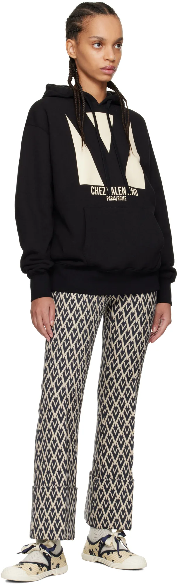Chez Valentino Oversized Drawstring Hoodie
