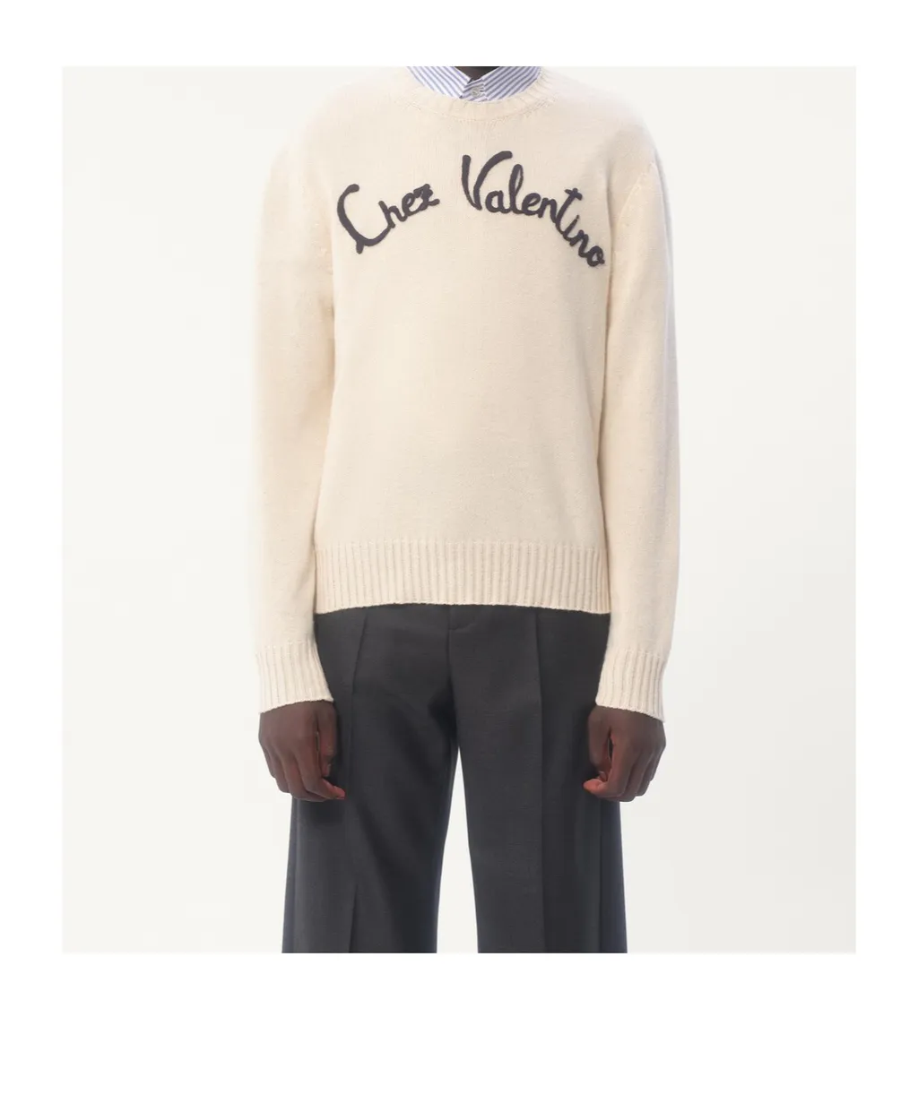 Chez Valentino Embroidered Crewneck Jumper