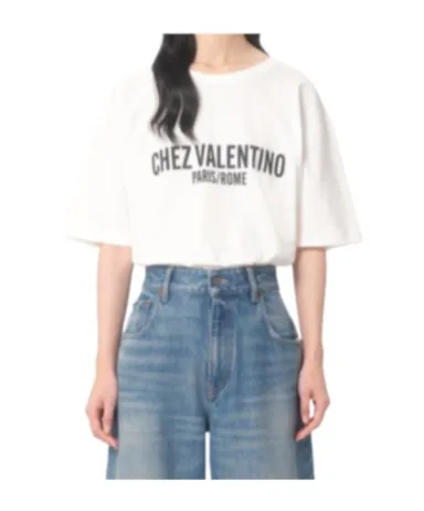Chez Valentino-Printed Crewneck T-Shirt