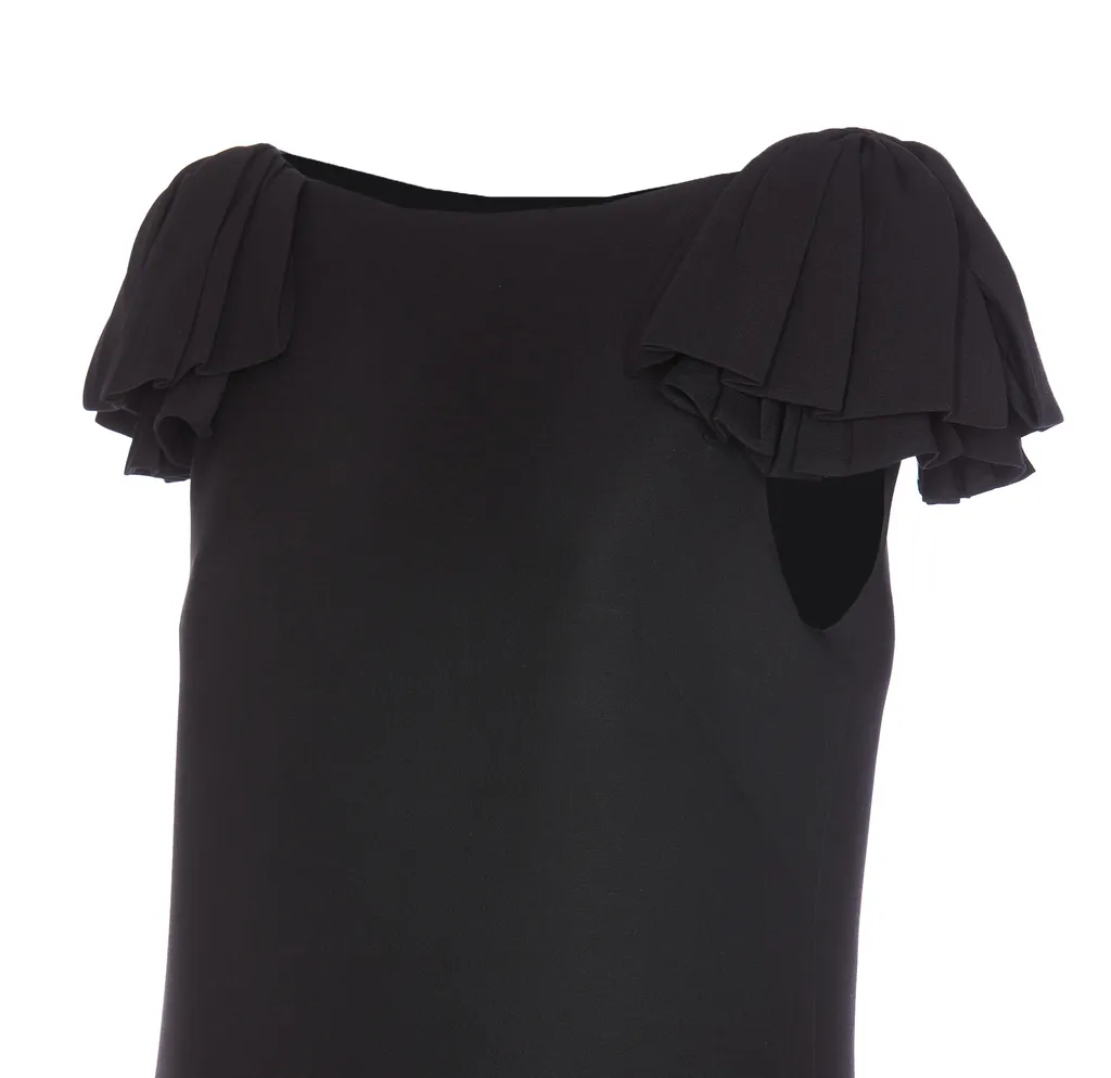 Crepe Couture Flared Hem Mini Dress