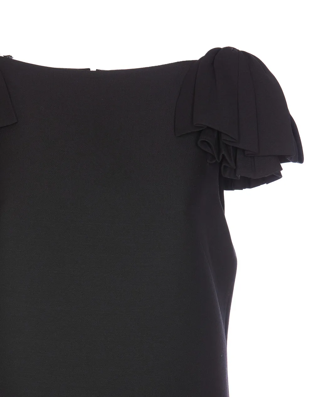 Crepe Couture Flared Hem Mini Dress