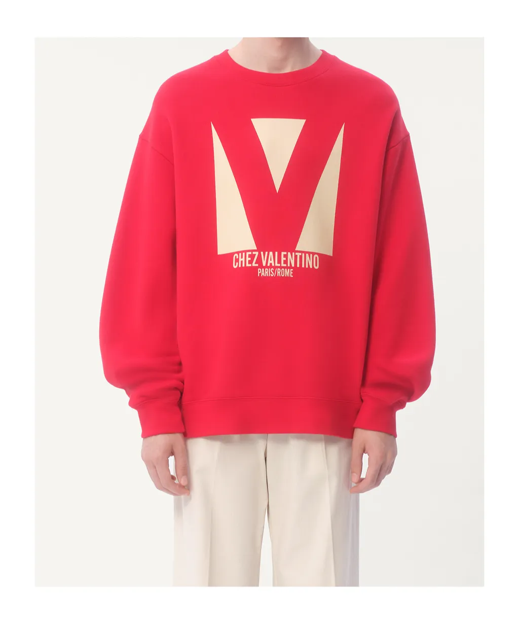 Chez Valentino Printed Crewneck Sweatshirt