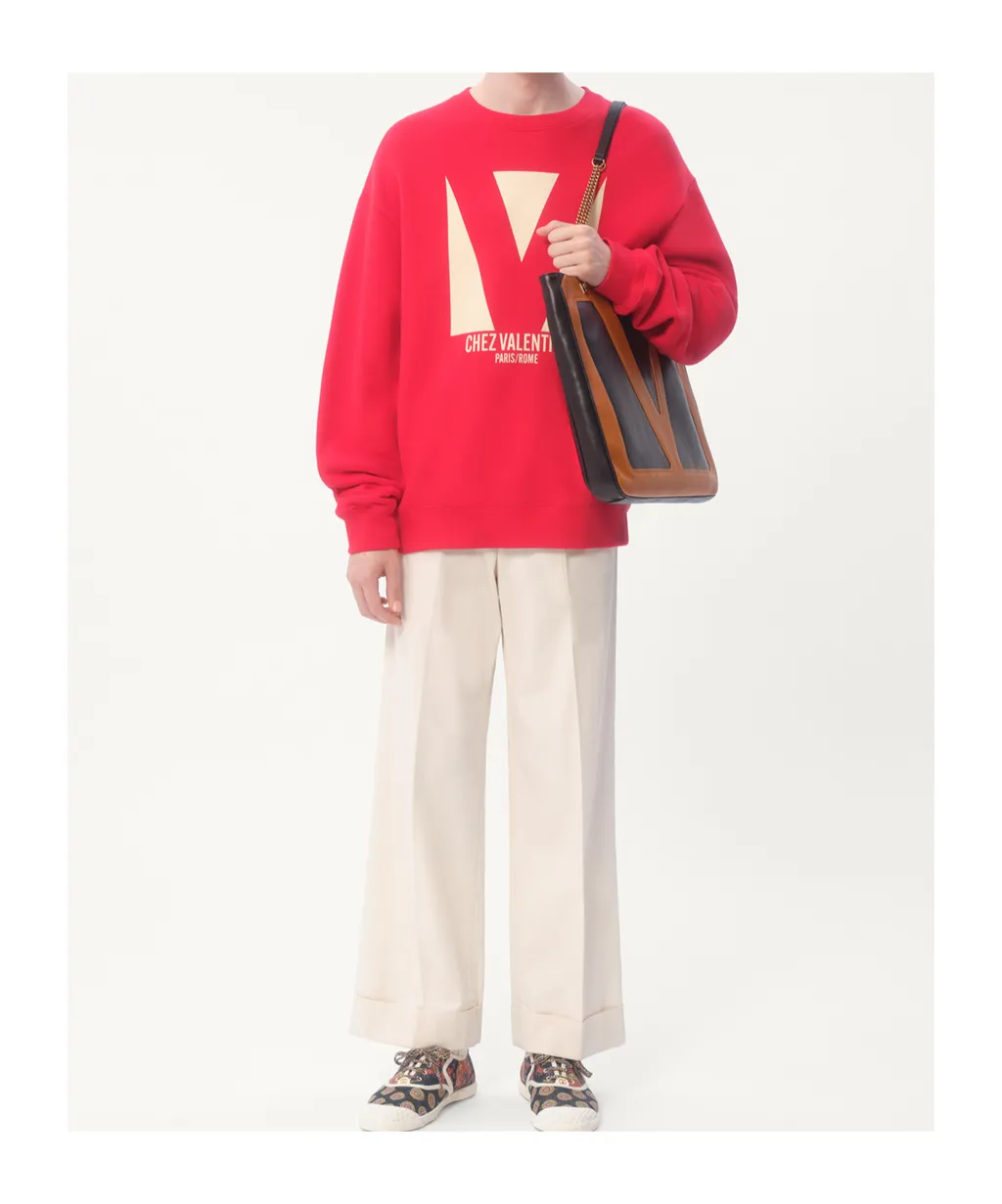 Chez Valentino Printed Crewneck Sweatshirt