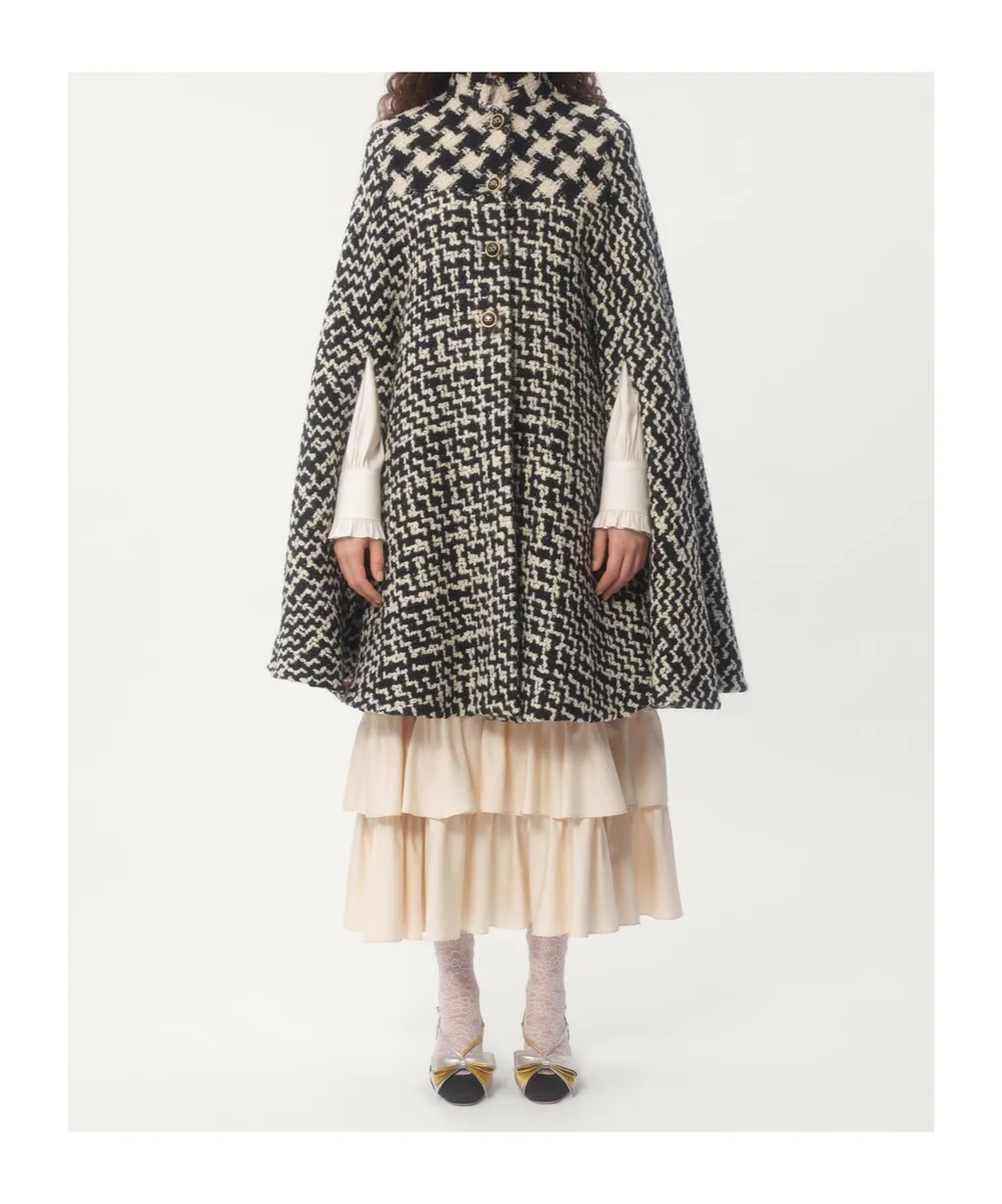 Houndstooth-Pattern Cape