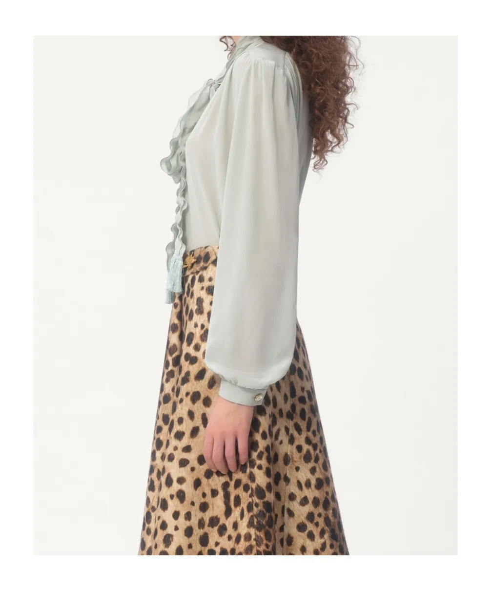 Ruffled Straight Hem Shirt