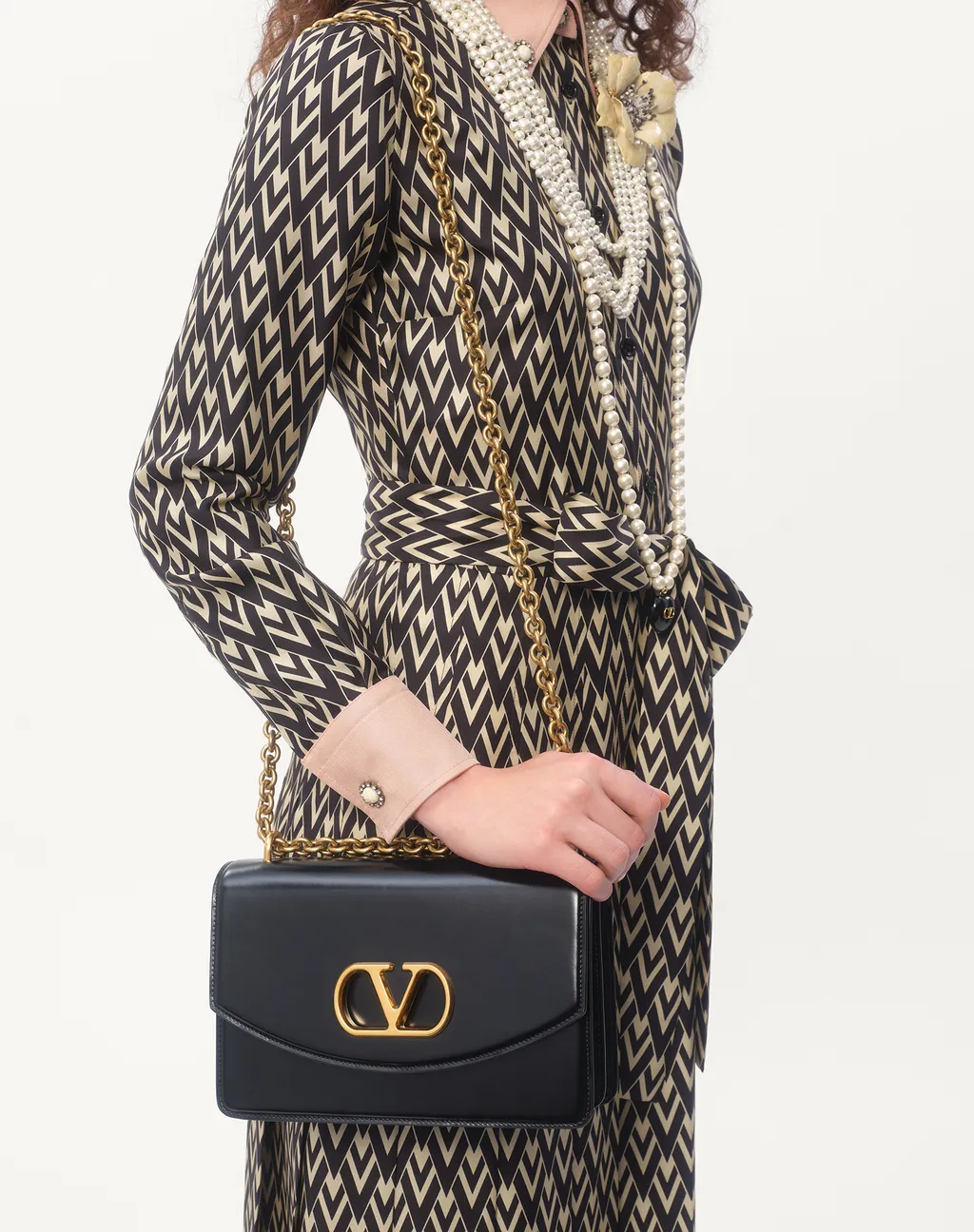 Tied Waist Long-Sleeved Dress