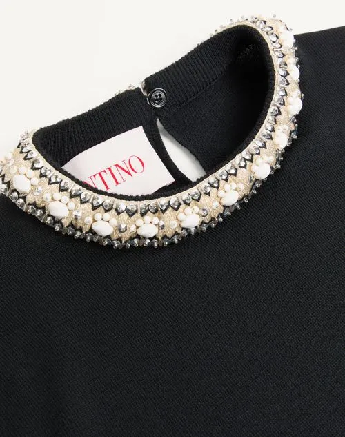 Embellished Crewneck Knitted Top