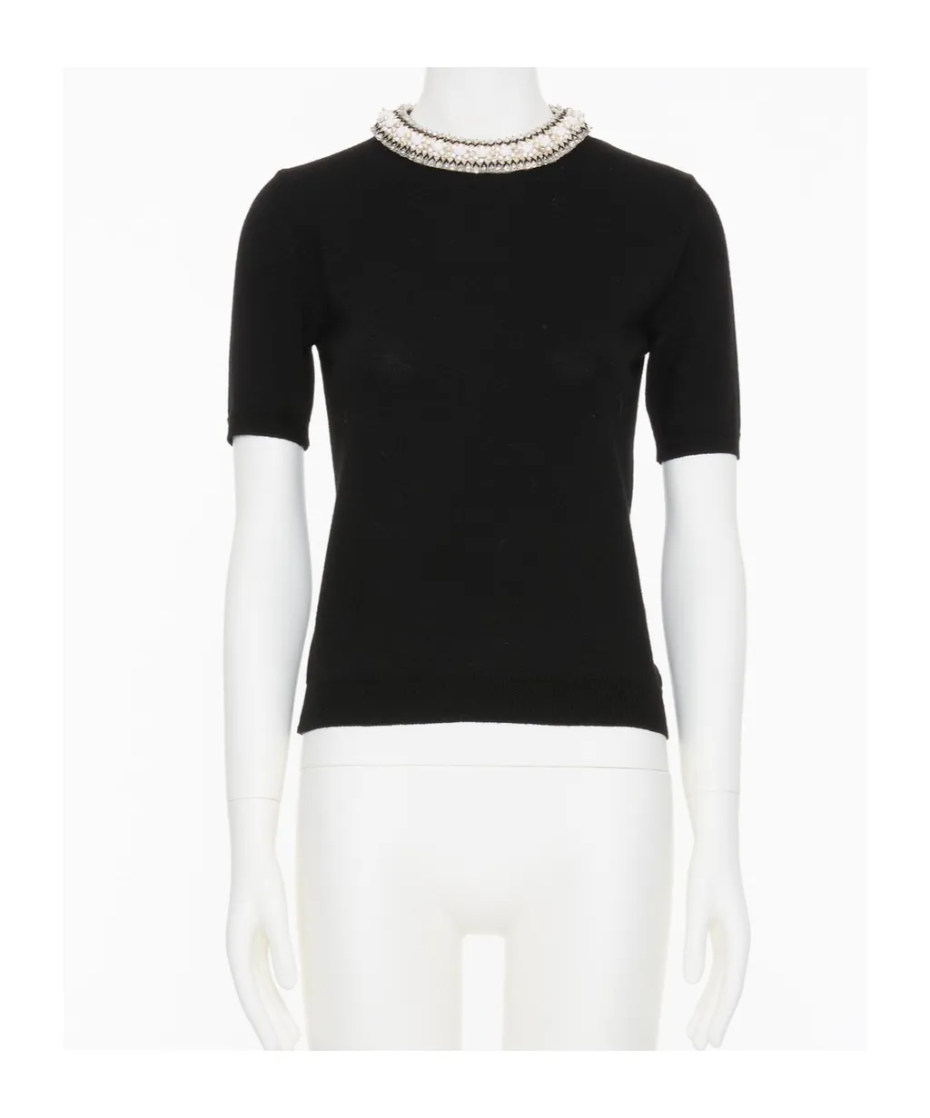 Embellished Crewneck Knitted Top