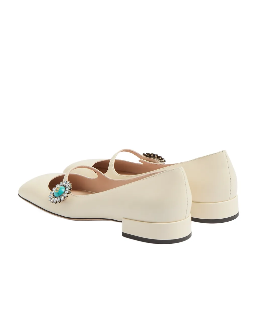 Preshows Embellished Square Toe Ballet Flats