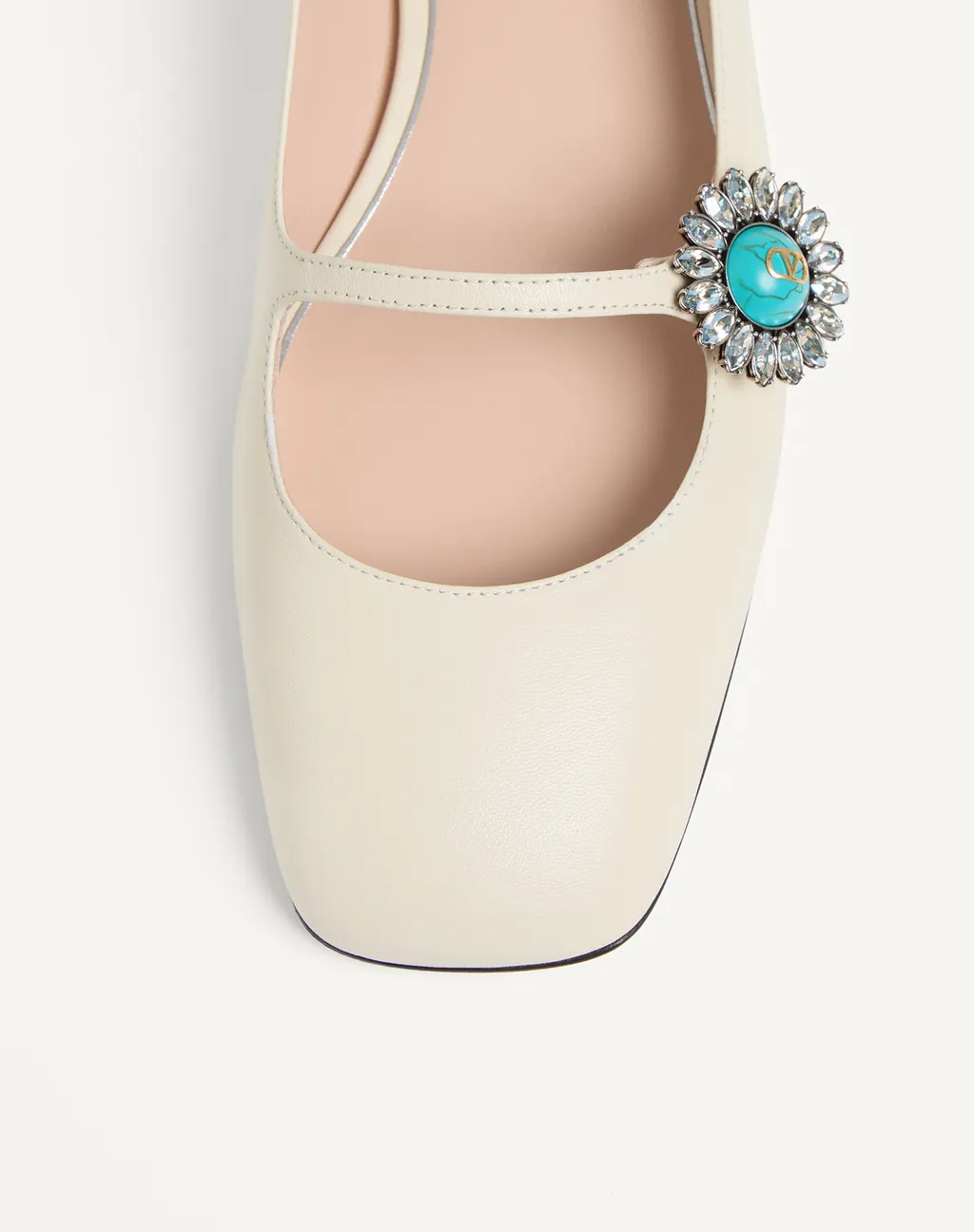 Preshows Embellished Square Toe Ballet Flats