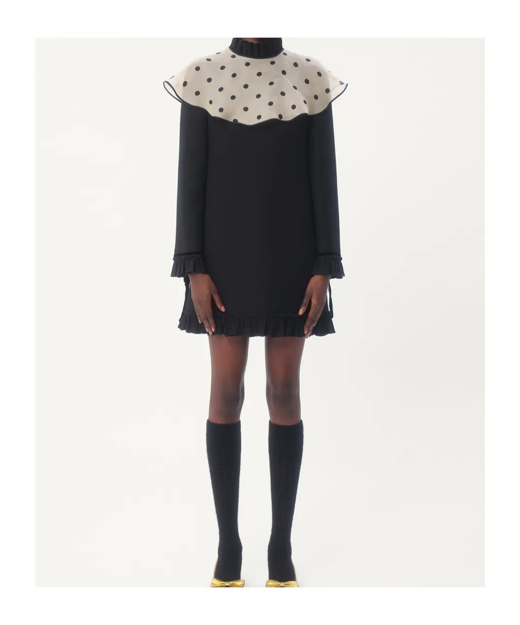 Crepe Couture High Neck Mini Dress