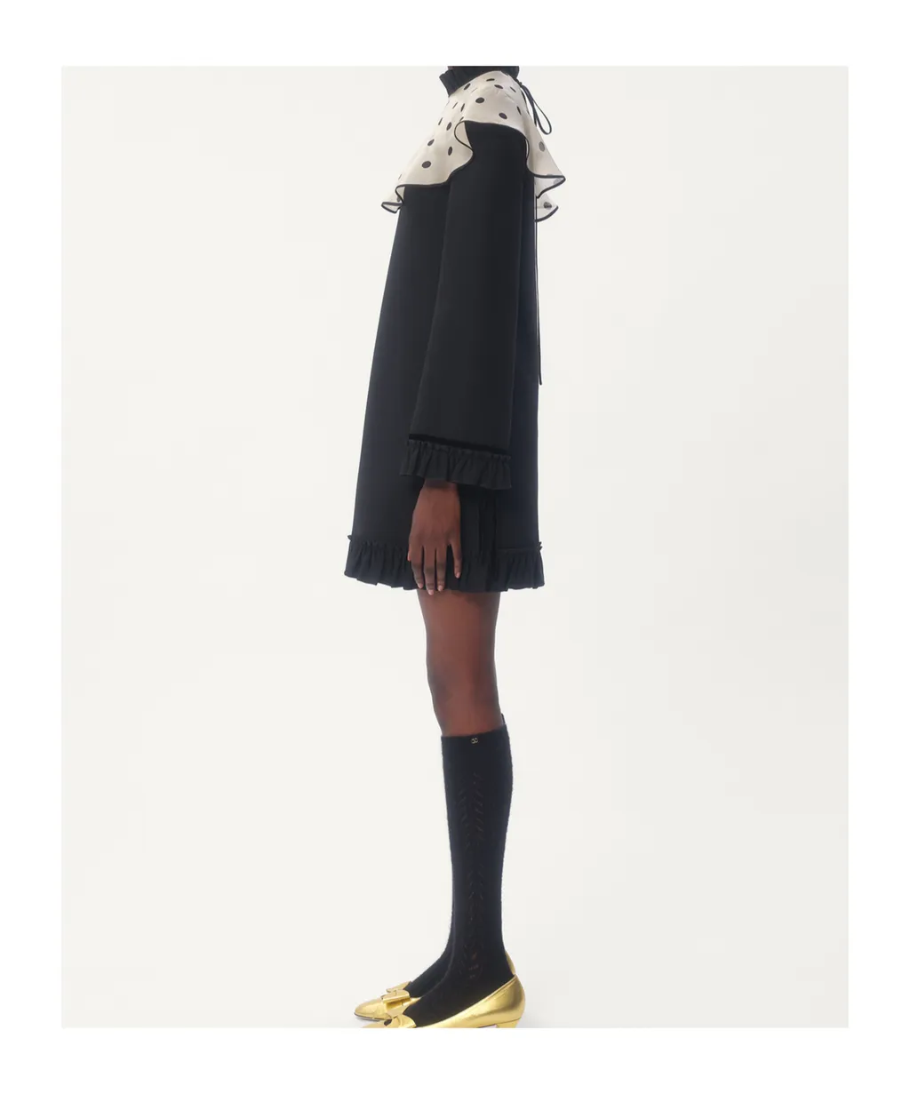 Crepe Couture High Neck Mini Dress