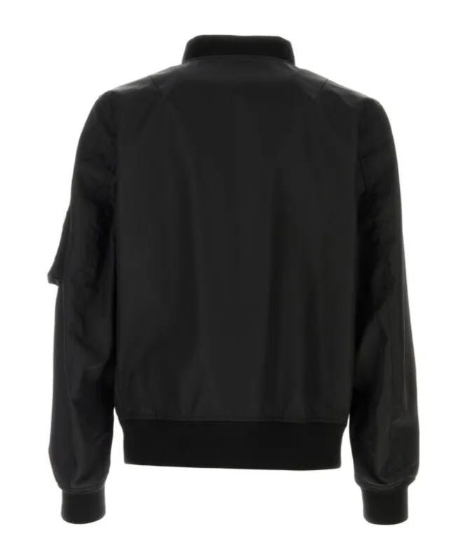Zip-Up Long-Sleeved Bomber Jacket