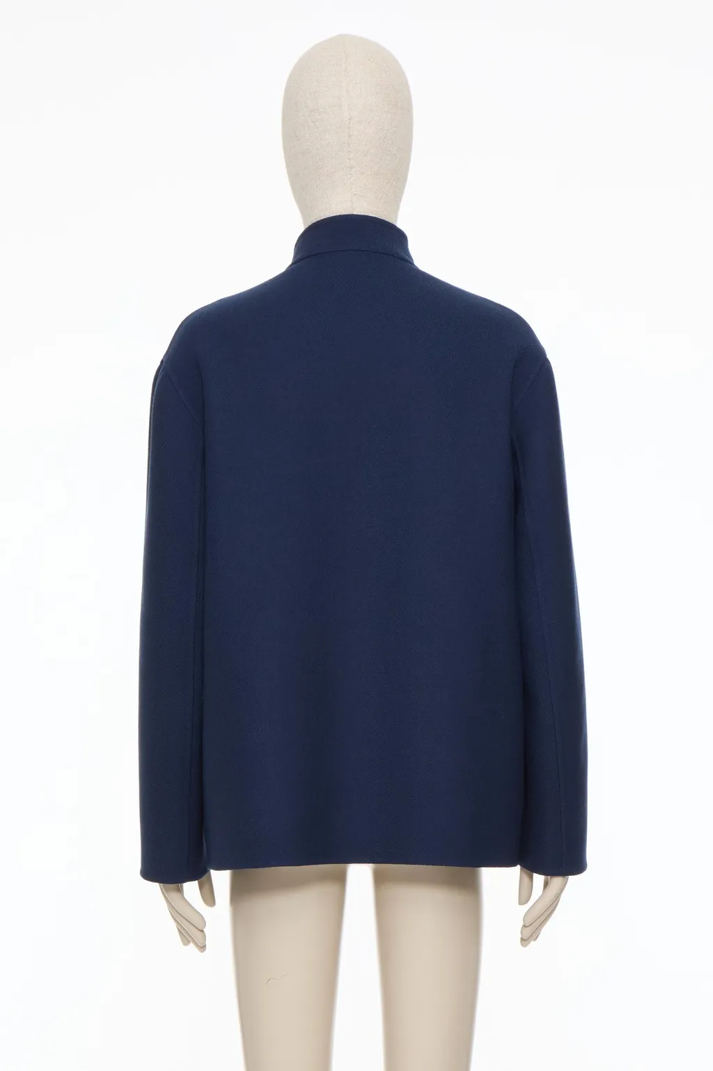 Double Wool Jacket With Mandarin Collar
