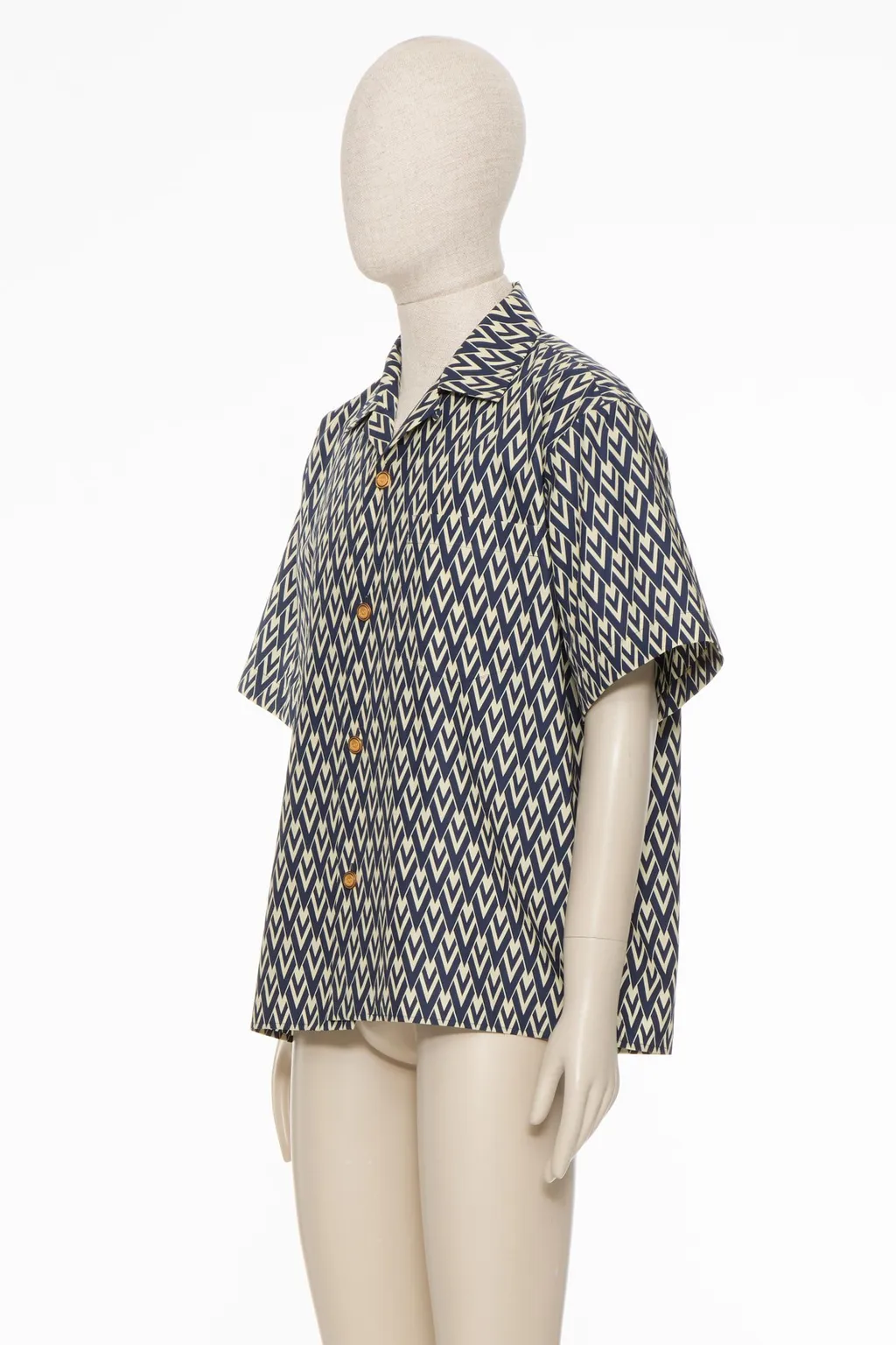 Optical V Button-Up Shirt
