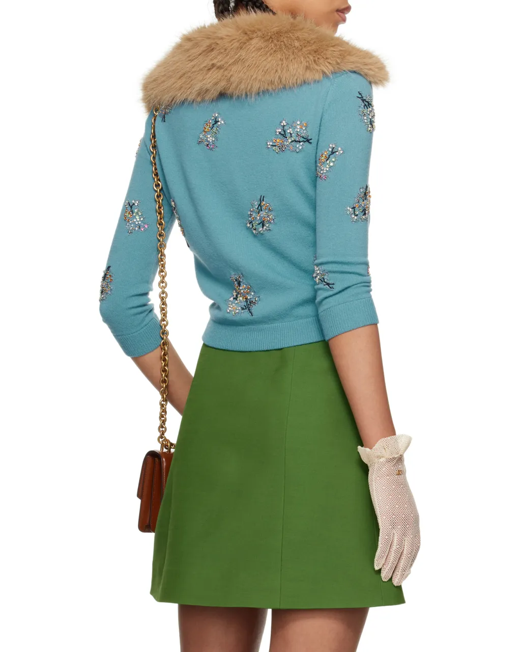 Embellished Three-Quarter-Sleeved Cardigan