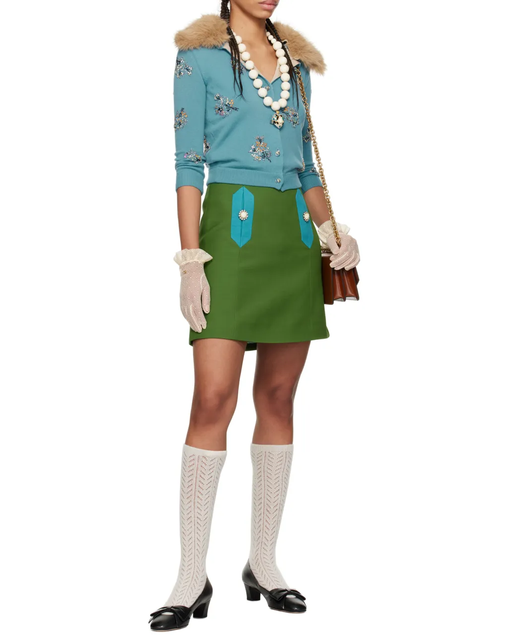 Embellished Three-Quarter-Sleeved Cardigan