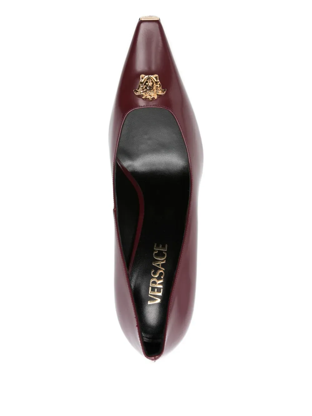 110Mm Medusa-Embellished Pointed-Toe Pumps