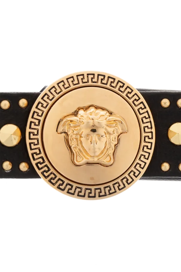 Medusa Studded Leather Hair Clip