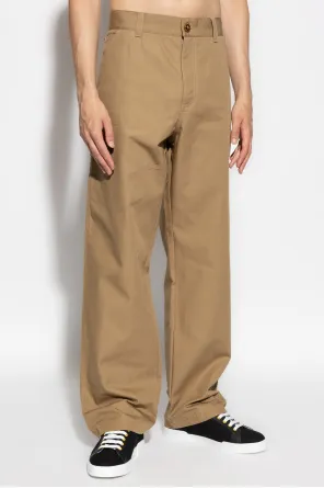 Cotton Trousers With Buckle Detail